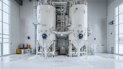 Poster - Clarification tanks used for separating solid particles from wastewater in an industrial processing plant or manufacturing facility