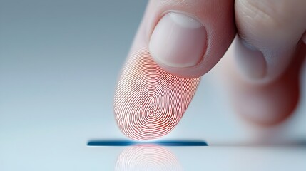 Poster - Close up of a cracked and malfunctioning biometric fingerprint scanner failing to authenticate access on a high tech digital security interface