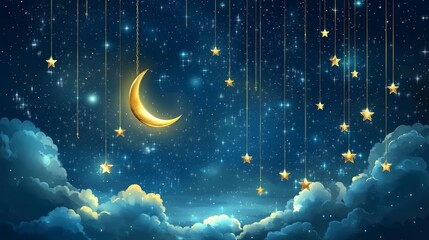 Fototapete - The background texture shows clouds in the sky and abstract light blue particles