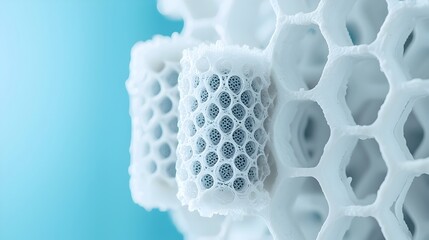 Poster - Closeup image showcasing the intricate membranes employed in the wastewater treatment and purification process