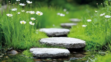Aufkleber - Constructed wetland system used for natural and eco friendly wastewater environmental conservation  The image showcases the lush vegetation soil