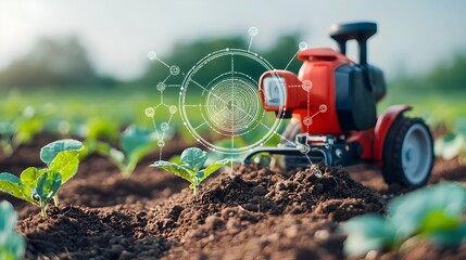 Aufkleber - Cutting Edge Smart Agriculture System with Soil Moisture Sensors Placed in Crop Fields for Real Time Data Monitoring and Optimal Crop Management