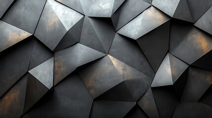 Poster - Modern metal square wall panel. Pattern and texture on the wall. Abstract modern architecture. Futuristic metal background with 3D cubes. 3d renderings.
