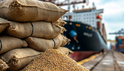 Bulk Grain Export at Commercial Dock