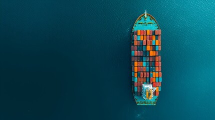 Leinwandbilder - Empty container ship docked at the harbor being loaded and prepared for the next international freight shipment and global trade