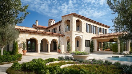 Luxury Mediterranean Style Home with Outdoor Patio