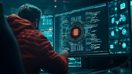Aufkleber - Exposed Sensitive Information from Phishing Email Displayed on Digital Screen Highlighting Cyber Security Risks and the Need for Increased Awareness and Protection against Phishing Attacks