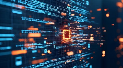 Aufkleber - Firewall Diagram Engulfed in Digital Flames Symbolizing a Cybersecurity Breach and the Vulnerability of Digital Infrastructure
