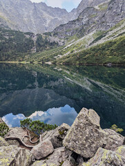 beautiful mountain lake, Morske Oko, Tatra Mountains, Poland