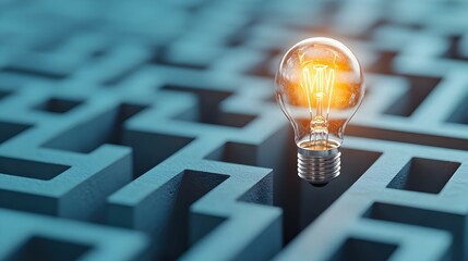 Aufkleber - Illuminating the Path Through a Maze of Innovation and Problem Solving A Bright Idea Shining a Light on the Journey Towards Breakthrough Solutions