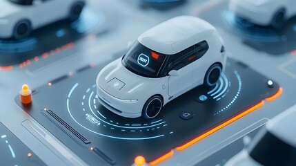 Leinwandbilder - Innovative Smart Parking System with Sensor Technology Indicating Available Spaces to Optimize Urban Mobility and Enhance Driver Convenience
