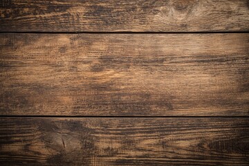 Dark brown aged wooden background with rustic texture, 2/3 space for text, ideal for furniture, kitchen counters, or desk design.