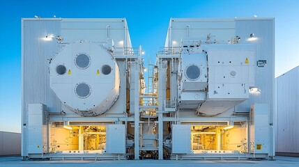 Poster - large grit chamber tanks in an industrial wastewater treatment facility for the removal of coarse so