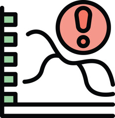 Poster - Simple line chart is showing a critical error with an exclamation point symbol