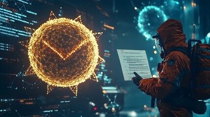 Poster - Phishing Email Displayed on Computer Screen Revealing Sensitive Information Highlighting Cyber Security Risks and Vulnerability to Fraud Attacks