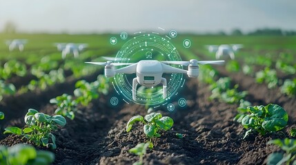 Aufkleber - Precision Agriculture Technology with Wireless Soil Moisture Sensors Placed in Crop Fields for Automated Cultivation and Optimization of Yield and Productivity