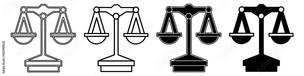 Black and white illustration of a scales of justice. Scales of justice ...