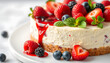 © Sergey - Fresh berry cheescake food photography recipe idea isolated with white highlights, png