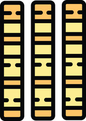 Poster - Simple vector icon of three yellow storage containers standing next to each other