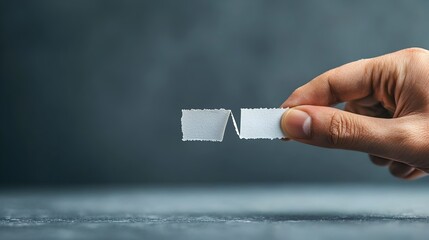 Poster - Torn piece of paper being taped together symbolizing the concept of apology compromise and reconciliation after a conflict or damage  The image represents the effort to mend restore and reunite