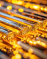 Wall Mural - gold bars stacked in layers, financial wealth, gold investment