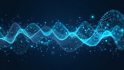 Futuristic technology background with polygonal shapes  and wave. Generative AI
