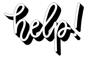 Leinwandbilder - Doodle white Help! word  design element