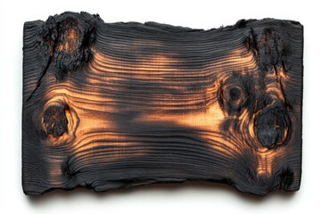 Poster - Charred Wood Surface with Unique Texture and Pattern