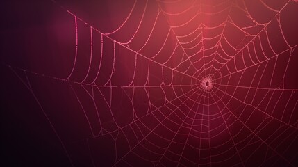 An isolated, intricate spider web against a dark, mystical gradient.