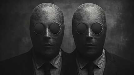 Canvas Print - Two men wearing glasses and dark suits