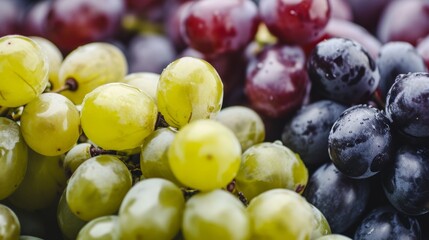 Glorious Insights into Various Grape Varieties: A Captivating Close-Up of Fresh Grapes (In  E