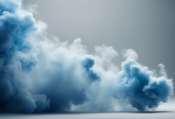 Wall Mural - a blue smoke explosion border isolated on white background transparent graphic resources