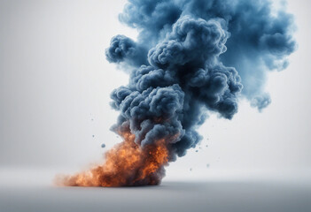 Wall Mural - a blue smoke explosion border isolated on white background transparent graphic resources