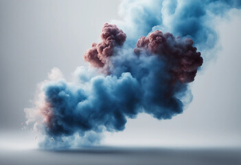 Wall Mural - a blue smoke explosion border isolated on white background transparent graphic resources