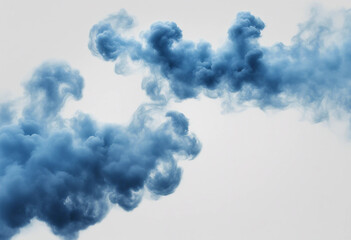 Wall Mural - a blue smoke explosion border isolated on white background transparent graphic resources