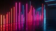© Bussakon - Neon Graph Lines Representing Sales Data in Dark Environment