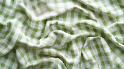 Poster - Green and White Checkered Fabric Texture