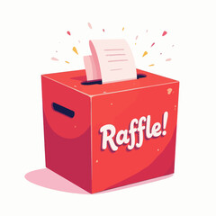 Wall Mural - Red Raffle Box with Paper Inside