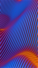 Aufkleber - Abstract Blue and Orange Wavy Lines - Flowing Geometric Pattern