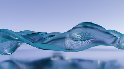 Aufkleber - Abstract Red and Blue Curved Lines in Dynamic Gradient Flow