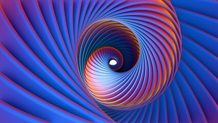 Poster - Abstract Spiral Vortex in Blue and Purple Tones with Gradient Lighting