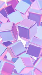 Aufkleber - Abstract Pastel Cubes Floating in a Soft Gradient Environment