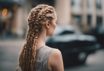 White girls with braids Silhouette