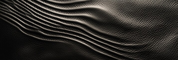 Poster - leather texture with tactile illusion showcasing elegant wave patterns