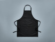 © safu10190 - Blank black baker chef apron mockup for professional kitchen staff front view with adjustable ss