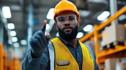 Poster - warehouse supervisor providing clear instructions to seamless team in dynamic work environment