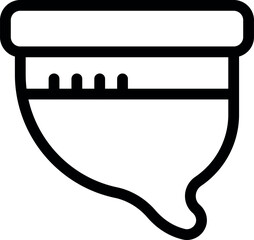 Poster - Line drawing of a menstrual cup, a reusable feminine hygiene product that collects menstrual fluid