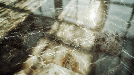 Polished marble floor,