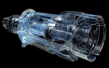 Poster - Detailed cross-sectional view of a futuristic engine component showcasing intricate designs and advanced technology