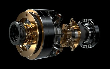 Poster - Detailed look at a precision-engineered mechanical component showcasing intricate design and craftsmanship in a dark setting